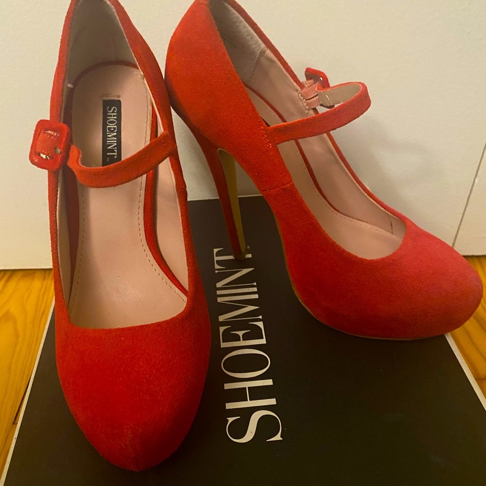 Shoemint Platform Mary Jane Stilettos, sz 8